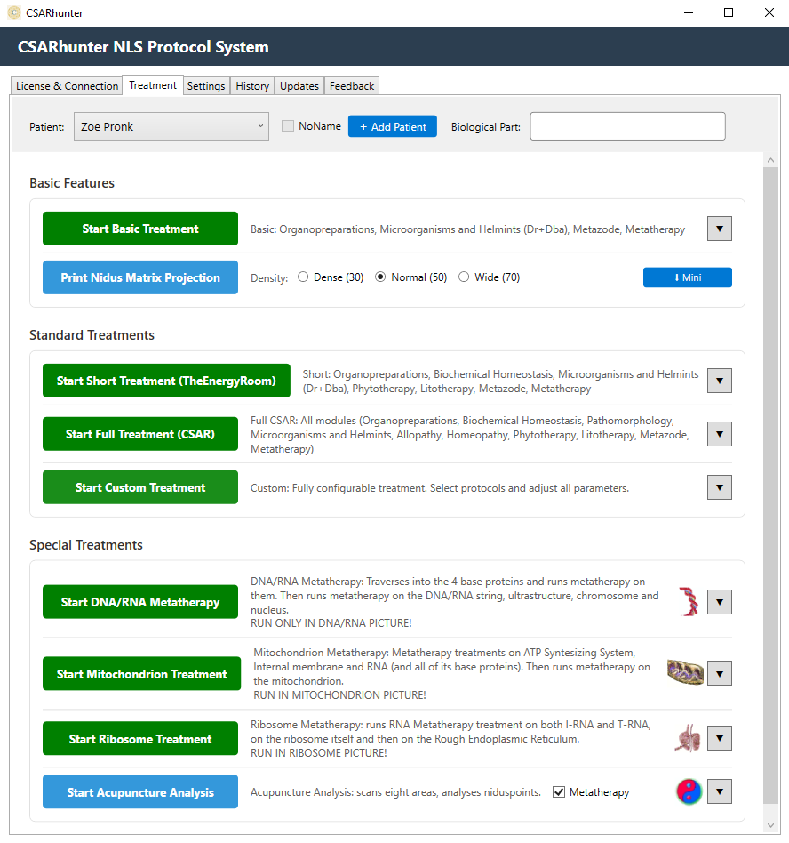 CSARhunter treatment panel